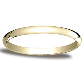 2mm Classic Light Comfort-Fit Dome Wedding Band - 10K, 14K Yellow Gold