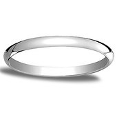 2mm Classic Light Comfort-Fit Dome Wedding Band - 10K, 14K White Gold