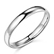 3mm Classic Light Comfort-Fit Dome Wedding Band - 10K, 14K, 18K White Gold thumb 0