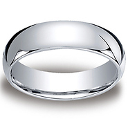 6mm Classic Light Comfort-Fit Dome Wedding Band - Platinum