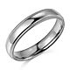 4mm Classic Light Comfort-Fit Dome Milgrain Wedding Band - 10K, 14K, 18K White Gold thumb 0