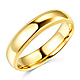 5mm Classic Light Comfort-Fit Dome Milgrain Wedding Band - 10K, 14K, 18K Yellow Gold thumb 0