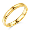 3mm Classic Light Comfort-Fit Dome Milgrain Wedding Band - 10K, 14K, 18K Yellow Gold