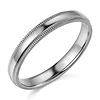 3mm Classic Light Comfort-Fit Dome Milgrain Wedding Band - 10K, 14K, 18K White Gold