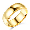 8mm Classic Light Comfort-Fit Dome Milgrain Men's Wedding Band - 10K, 14K, 18K Yellow Gold