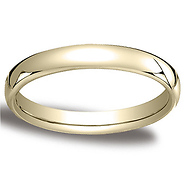 3.5mm Euro Comfort-Fit Flat Classic Wedding Band - 10K, 14K, 18K Yellow Gold