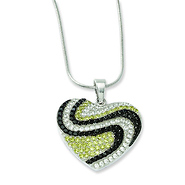 Elliot Skye Wave Design CZ Heart Pendant