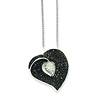 Elliot Skye Black & White CZ Floating Heart Necklace