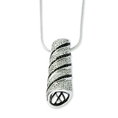 Elliot Skye Sterling Silver Black & White CZ Spiral Pendant