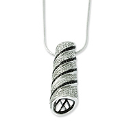 Elliot Skye Sterling Silver Black & White CZ Spiral Pendant