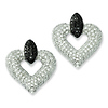 Elliot Skye Silver Black & White Open Heart Micro Pave CZ Earrings