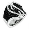 Elliot Skye Sterling Silver Fancy Black & White Micro Pave CZ Ring