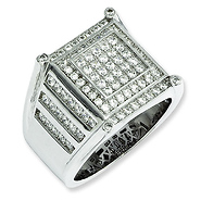 Elliot Skye Sterling Silver Micro Pave CZ Fancy Men's Ring