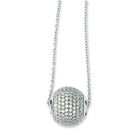 Elliot Skye Sterling Silver Micro Pave CZ Round Ball Charm Necklace