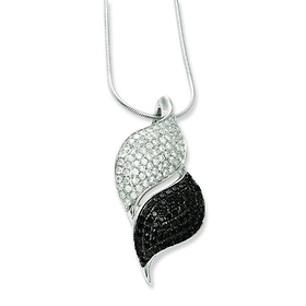 Elliot Skye Silver Embers Black & White Micro Pave CZ Charm Necklace