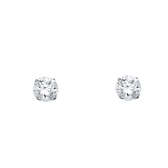 6mm 14K White Gold Round CZ Stud Earrings