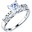 Modern 1-CT Princess-Cut & Baguette CZ Engagement Ring in 14K White Gold