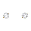 8mm 14K Yellow Gold Round Cut CZ Stud Earrings