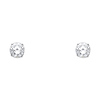 6mm 14K White Gold Round CZ Solitaire Stud Earrings
