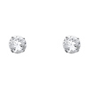 8mm 14K White Gold Round CZ Solitaire Stud Earrings