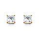 14K Yellow Gold 1.50CTW Princess Cut Cubic Zirconia Stud Earrings thumb 0