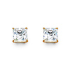 14K Yellow Gold 1.50CTW Princess Cut Cubic Zirconia Stud Earrings