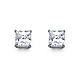 5mm 14K White Gold Princess-Cut Cubic Zirconia CZ Stud Earrings 1.5ctw - Push Backs thumb 0