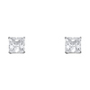 7mm 14K White Gold Princess Solitaire CZ Stud Earrings