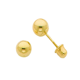 4mm 14K Yellow Gold Ball Stud Earrings