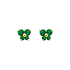 14K Yellow Gold Emerald CZ May Birthstone Butterfly Stud Earrings