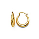 Crescent Diamond-Cut Petite Hoop Earrings - 14K Yellow Gold 0.6 inch thumb 0