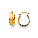 Thick Faceted Satin Mini Hoop Earrings - 14K Yellow Gold 5mm x 0.47 inch thumb 0