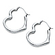 Heart-Shape Medium Hoop Earrings - 14K White Gold thumb 0