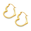 Heart-Shape Small Hoop Earrings - 14K Yellow Gold