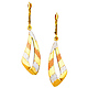 14K 3 Tri-color Gold Fancy Dangle Hanging Earrings thumb 0