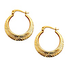 Crescent Crisscross Diamond-Cut Smooth Small Hoop Earrings - 14K Yellow Gold