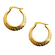 Crescent Diamond-Cut Smooth Small Hoop Earrings - 14K Yellow Gold thumb 0