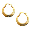 Crescent Diamond-Cut Smooth Small Hoop Earrings - 14K Yellow Gold