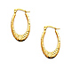 Crisscross Diamond-Cut Smooth Medium Oval Hoop Earrings - 14K Yellow Gold thumb 0