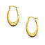 Crisscross Diamond-Cut Smooth Medium Oval Hoop Earrings - 14K Yellow Gold