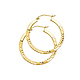 Diamond-Cut Flat Satin Medium Hoop Earrings - 14K Yellow Gold 1 inch thumb 0