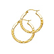Diamond-Cut Flat Satin Small Hoop Earrings - 14K Yellow Gold 0.8 inch thumb 0