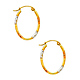Crisscross Diamond-Cut Small Oval Hoop Earrings - 14K Tricolor Gold thumb 0
