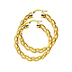 Twisted Open Diamond-Cut Medium Hoop Earrings - 14K Yellow Gold 1.6 inch thumb 0