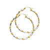 Spiraling Medium Hoop Earrings - 14K Two-Tone Gold 3mm x 1.4 inches