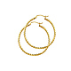 14K Yellow Gold Diamond-Cut Hinge Medium Hoop Earrings - 2mm x 1.3 inch thumb 0