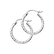 Diamond-Cut Hinge Medium Hoop Earrings - 14K White Gold 2mm x 1 inch thumb 0