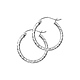 Diamond-Cut Hinge Small Hoop Earrings - 14K White Gold 2mm x 0.8 inch thumb 0