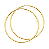 14K Yellow Gold Polished Endless Extra Large Hoop Earrings - 2mm x 2.6 inch