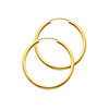 Polished Endless Medium Hoop Earrings - 14K Yellow Gold 2mm x 1.2 inch